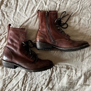Frye Carson Lug Lace Up Combat Boots